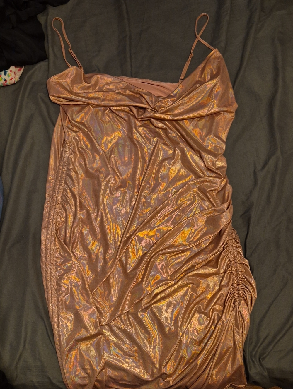 SHEIN Blush Pink Metallic Slip Dress